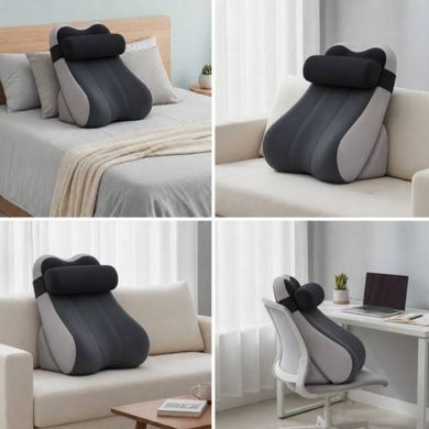 Подушка для изголовья с поддержкой шеи и спины RD-9107 56*44*30см Серая