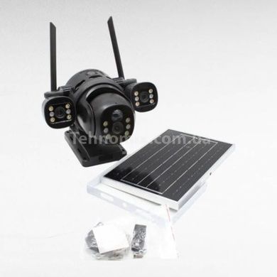 Камера видеонаблюдения уличная с солнечной панелью Wi-Fi IP66 4G 12mp JE-190-2 Черная