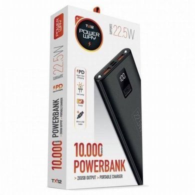 Повербанк Power Way TX12 10000 mAh Чорний