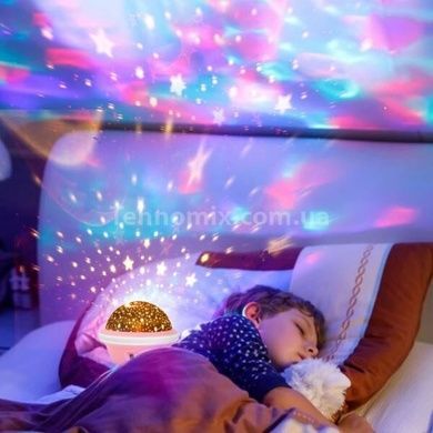 Ночник проектор зіркове небо обертається UFO Star Master Dream Рожевий