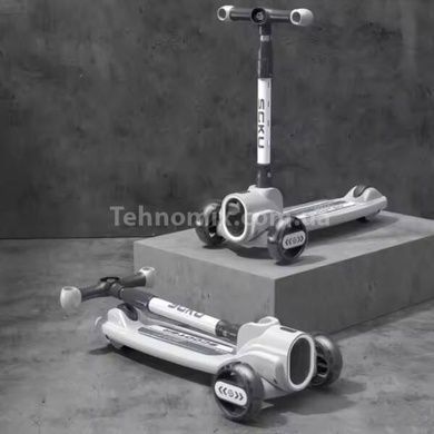 Самокат детский трехколесный 125*47см с подсветкой и музыкой Skyper FG-01417 Серый