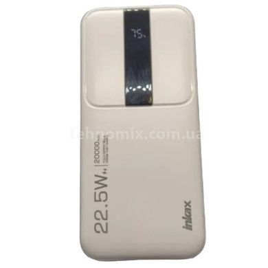 Power bank на два виходи з дисплеєм із швидкою зарядкою 20000 mAh INKAX PBQ-07 Білий