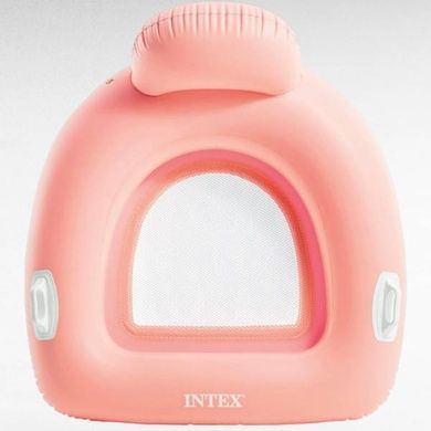 Плотик-крісло з ручками для басейну надувний 114*107 Intex 56801 Рожевий