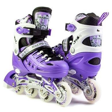 Ролики дитячі розсувні з повним комплектом захисту 34-37 Scale Sports Violet Фіолетові