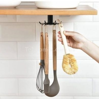 Крючок 7в1 кухонный многофункциональный настенный вращающийся LY-440 Черный