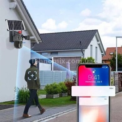 Камера видеонаблюдения уличная с солнечной панелью Wi-Fi IP66 4G 12mp JE-190-2 Черная