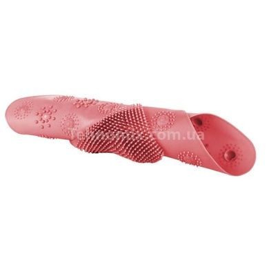 Килимок для душу нековзний із щіткою для стоп Massage foot квадратний рожевий