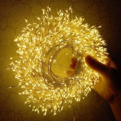 Гірлянда роса лінійна Мішура пухнаста з пультом 50м 1500LED 220V 4491 AND 23-10