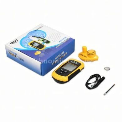 Эхолот портативный с автоизмерением глубины и плотности дна Fish Finder Желтый