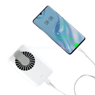 Вентилятор портативний підвісний з кліпсою акумуляторний USB Білий