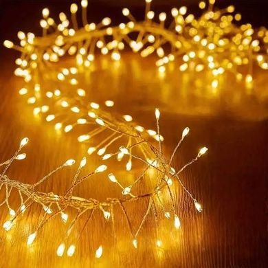 Гірлянда роса лінійна Мішура пухнаста з пультом 50м 1500LED 220V 4491 AND 23-10