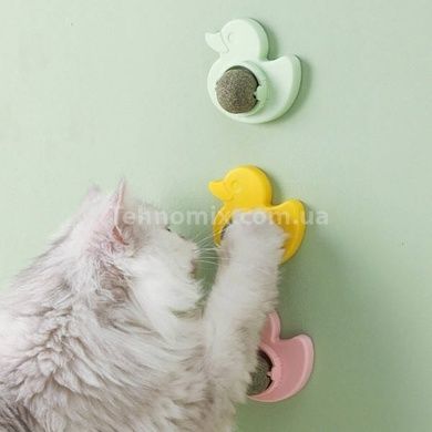 Кулька з котячою м'ятою на липучці Каченя Pet toy LY-757 Жовта