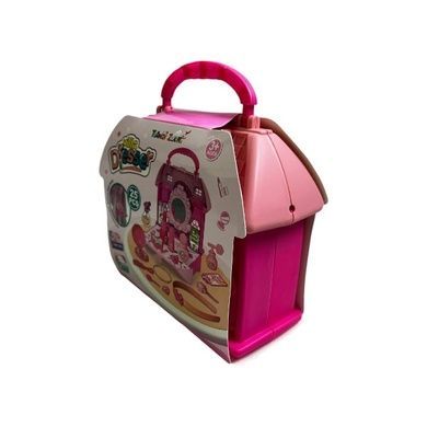 Детский косметический набор сумка для макияжа с зеркалом Kids Pretend Toy Bag Розовый