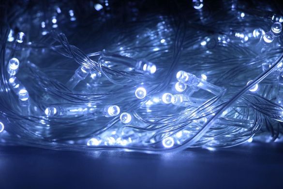 Xmas Нить 100 LED БЕЛЫЙ (прозрачный провод,8.5 метров)