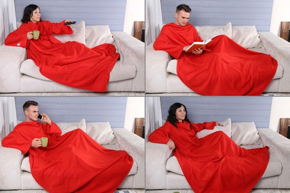 Плед з рукавами Snuggie червоний