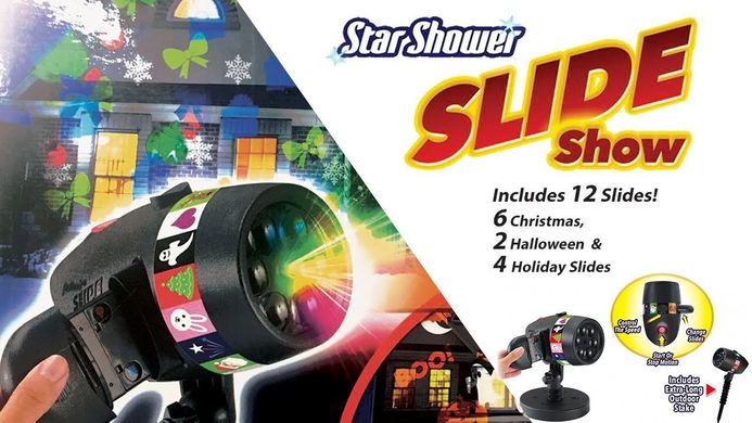 LED проектор Christmas Star shower slide show 12 слайдов