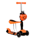 Самокат трехколесный с сидением и родительской ручкой Божья Коровка 3 в 1 Оранжевый