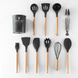 Кухонный набор из 12 предметов Kitchen Art с бамбуковой ручкой Черный