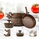 Набор посуды с крышками с антипригарным покрытием 9 предметов Тор Kitchen ТК00098 Коричневый