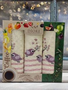 Рушники кухонні Diore Bird 40х60см Вафельні набір 3шт