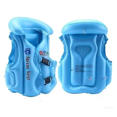 Детский надувной спасательный жилет, защитный спасательный жилет От 3 до 10 лет Swim ring голубой
