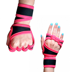 Рукавички для залу тренувальні з підтримкою зап'ястя Sports Cross Training Gloves Рожеві