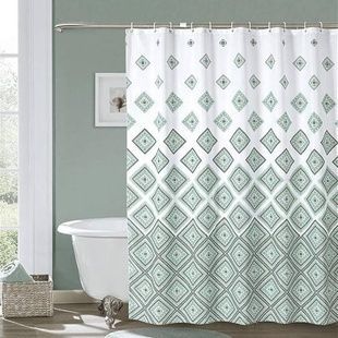 Фіранка-шторка для душу 180*180см Shower curtain W-5 Зелені ромби