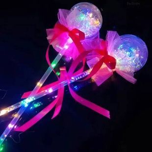 Шарик на палочке аксессуар на вечеринку Glow Sticks For Fairies Красная ленточка