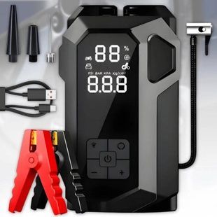 Пусковий автомобільний пристрій для акумуляторів+Компресор JUMP STARTER 18B 4IN1 Чорне