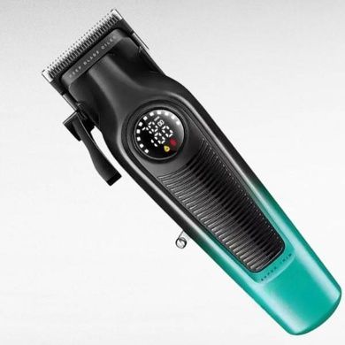Машинка для стрижки акумуляторна 8 насадок, 2000 mAh VGR V-196 GREEN Чорна із зеленим