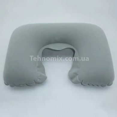 Подушка для путешествий надувная U-образная с покрытием 44*27см Travel Blue Neck Pillow Серая