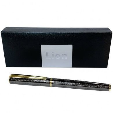 Ручка шариковая металлическая в подарочном футляре Lion 2250 Черная с золотыми вставками