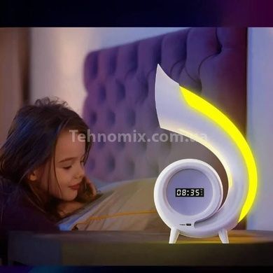 Нічник з годинником та Bluetooth колонкою G69 Pro LED Lyrics Біла