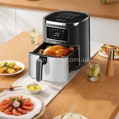 Аерофритюрниця з чашею з нержавіючої сталі 7л 1700Вт Sokany Air Fryer SK-10052