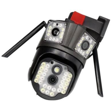 Камера відеоспостереження поворотна з сиреною WIFI ptz Dual lens camera AND V35 Чорна