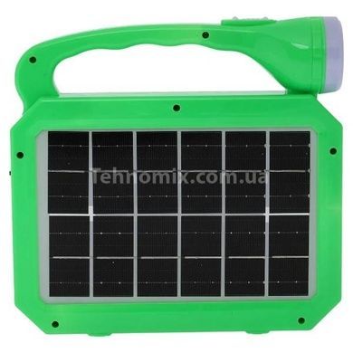 Фонарь аккумуляторный переносной с солнечной панелью JA-2002 SOLAR CHARGING Салатовый