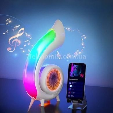 Нічник з годинником та Bluetooth колонкою G69 Pro LED Lyrics Біла