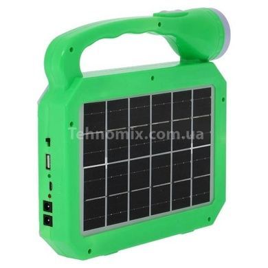 Фонарь аккумуляторный переносной с солнечной панелью JA-2002 SOLAR CHARGING Салатовый