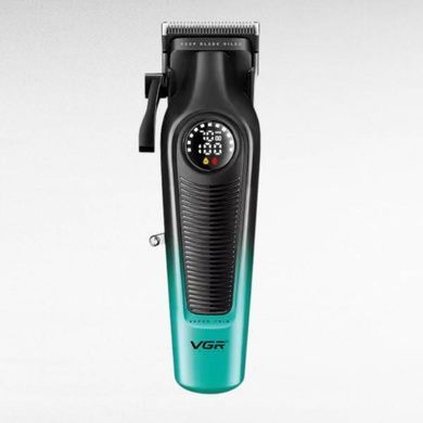 Машинка для стрижки акумуляторна 8 насадок, 2000 mAh VGR V-196 GREEN Чорна із зеленим