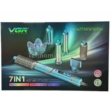 Фен-стайлер +7 насадок 1400Вт VGR V-477BLUE Professional
