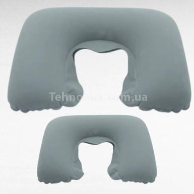 Подушка для путешествий надувная U-образная с покрытием 44*27см Travel Blue Neck Pillow Серая