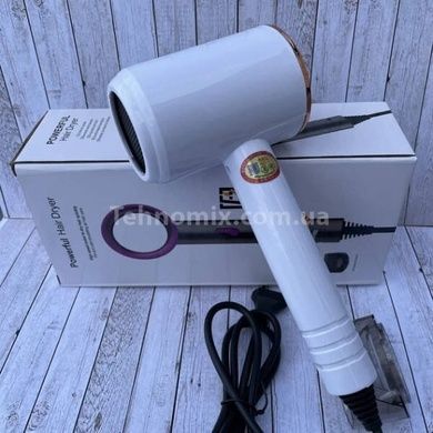 Фен для волос с турбо потоком воздуха Fashion Hair Dryier Белый