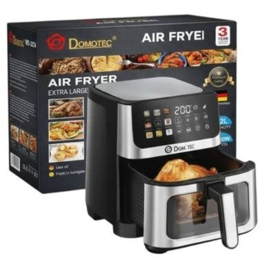 Повітряна фритюрниця аерогриль 12л 4500W Domotec MS 3224 Чорна з сірим