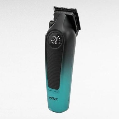 Машинка для стрижки акумуляторна 8 насадок, 2000 mAh VGR V-196 GREEN Чорна із зеленим