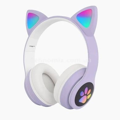 Бездротові навушники Bluetooth з котячими вушками LED CAT EAR P33 фіолетові