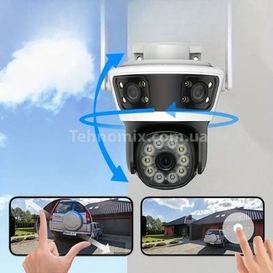 Камера видеонаблюдения с 3 линзами 2+2+2Mp Wi-Fi Белая