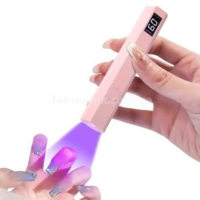 Фонарик для наращивания нотей мини-лампа ультрафиолетовая USB Розовый