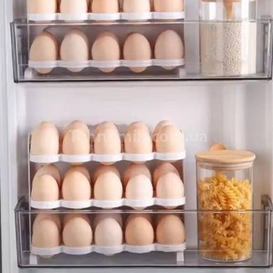 Лоток для яиц трехуровневый складной пластиковый Egg holder 1225 Белый