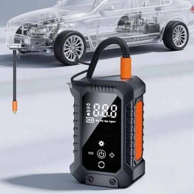 Компрессор автомобильный аккумуляторный со сменными насадками и дисплеем 15000 мАч DT-871 Черный