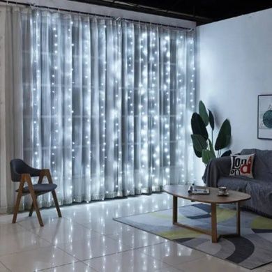 Гірлянда лінійна внутрішня Водоспад Нитка 240LED 4514 AND 39-5 Прозорий провід, холодне і теплое